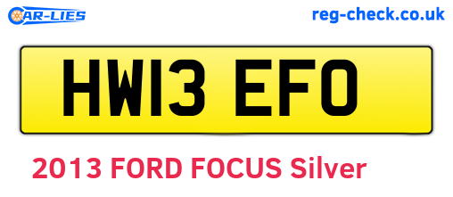 HW13EFO are the vehicle registration plates.