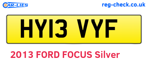 HY13VYF are the vehicle registration plates.