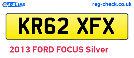 KR62XFX are the vehicle registration plates.