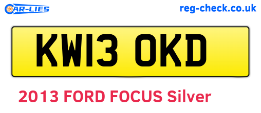 KW13OKD are the vehicle registration plates.