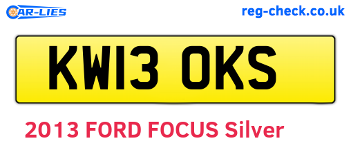 KW13OKS are the vehicle registration plates.