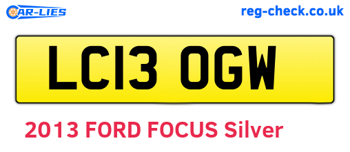 LC13OGW are the vehicle registration plates.