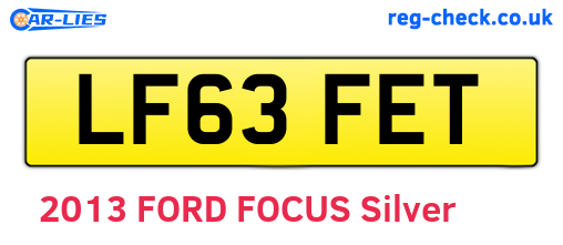 LF63FET are the vehicle registration plates.