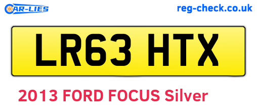LR63HTX are the vehicle registration plates.