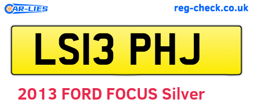 LS13PHJ are the vehicle registration plates.