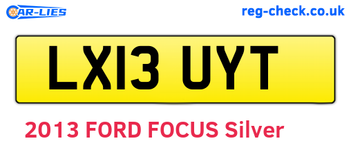 LX13UYT are the vehicle registration plates.