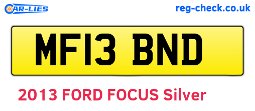 MF13BND are the vehicle registration plates.