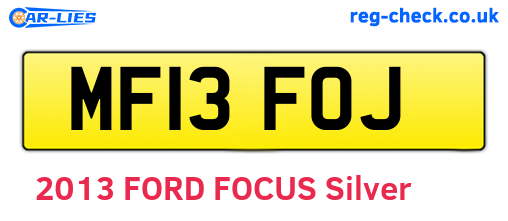MF13FOJ are the vehicle registration plates.