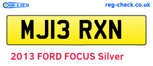 MJ13RXN are the vehicle registration plates.