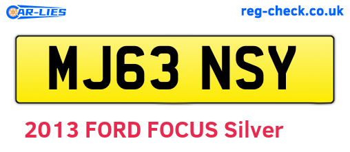 MJ63NSY are the vehicle registration plates.