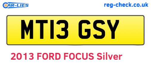 MT13GSY are the vehicle registration plates.