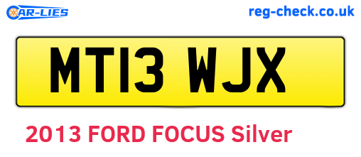 MT13WJX are the vehicle registration plates.