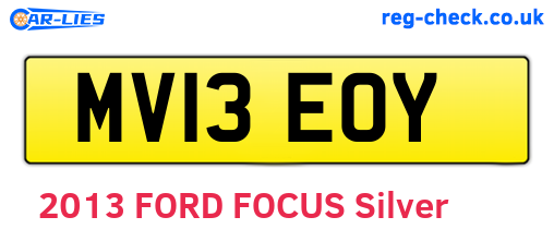 MV13EOY are the vehicle registration plates.