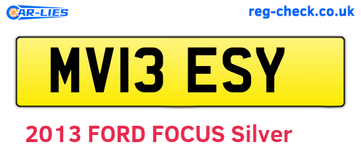 MV13ESY are the vehicle registration plates.