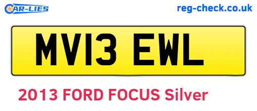 MV13EWL are the vehicle registration plates.