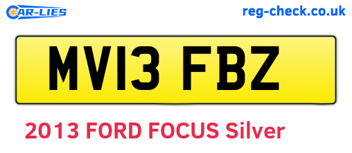 MV13FBZ are the vehicle registration plates.