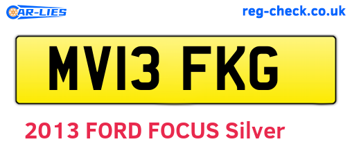 MV13FKG are the vehicle registration plates.