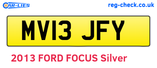 MV13JFY are the vehicle registration plates.