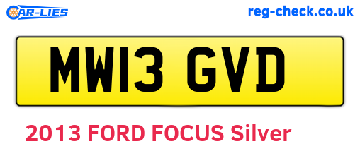 MW13GVD are the vehicle registration plates.