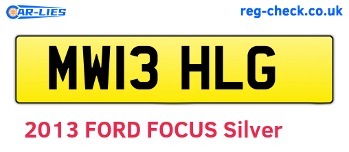 MW13HLG are the vehicle registration plates.