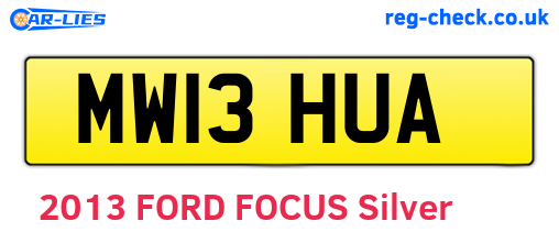 MW13HUA are the vehicle registration plates.