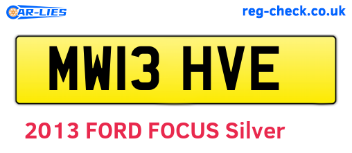 MW13HVE are the vehicle registration plates.