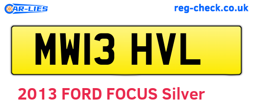 MW13HVL are the vehicle registration plates.
