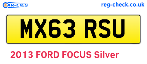 MX63RSU are the vehicle registration plates.