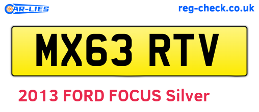 MX63RTV are the vehicle registration plates.