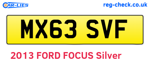 MX63SVF are the vehicle registration plates.