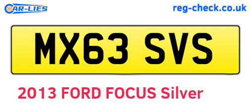 MX63SVS are the vehicle registration plates.