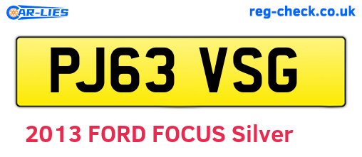 PJ63VSG are the vehicle registration plates.