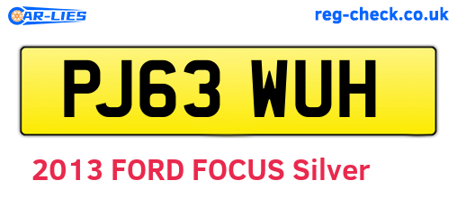 PJ63WUH are the vehicle registration plates.