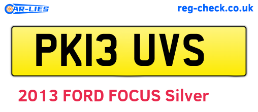 PK13UVS are the vehicle registration plates.