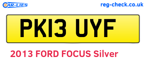 PK13UYF are the vehicle registration plates.