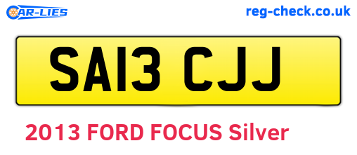 SA13CJJ are the vehicle registration plates.