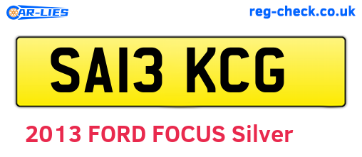SA13KCG are the vehicle registration plates.