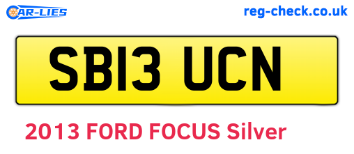 SB13UCN are the vehicle registration plates.