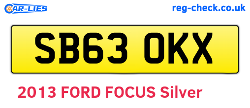 SB63OKX are the vehicle registration plates.