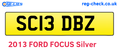 SC13DBZ are the vehicle registration plates.