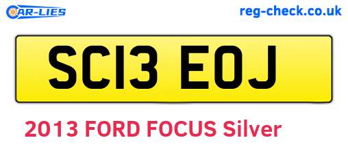 SC13EOJ are the vehicle registration plates.