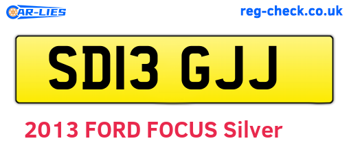 SD13GJJ are the vehicle registration plates.