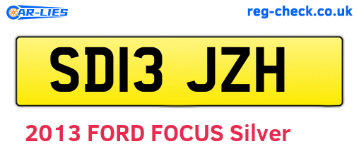 SD13JZH are the vehicle registration plates.