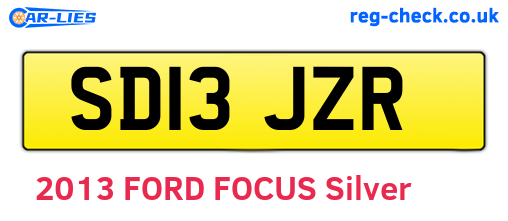 SD13JZR are the vehicle registration plates.