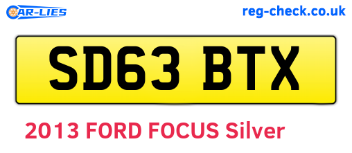 SD63BTX are the vehicle registration plates.