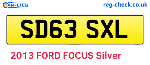 SD63SXL are the vehicle registration plates.