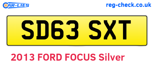 SD63SXT are the vehicle registration plates.
