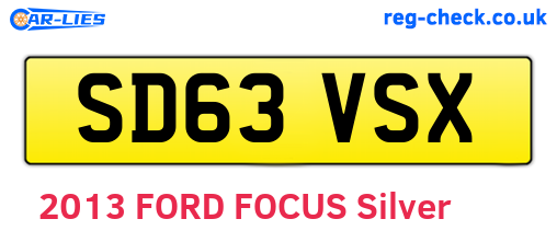 SD63VSX are the vehicle registration plates.