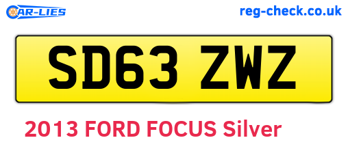 SD63ZWZ are the vehicle registration plates.