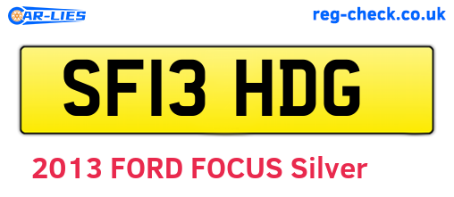 SF13HDG are the vehicle registration plates.